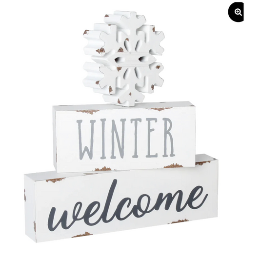 Winter Welcome Snowflake Sign