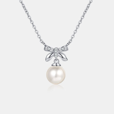 Natural Pearl Pendant Moissanite 925 Sterling Silver Necklace