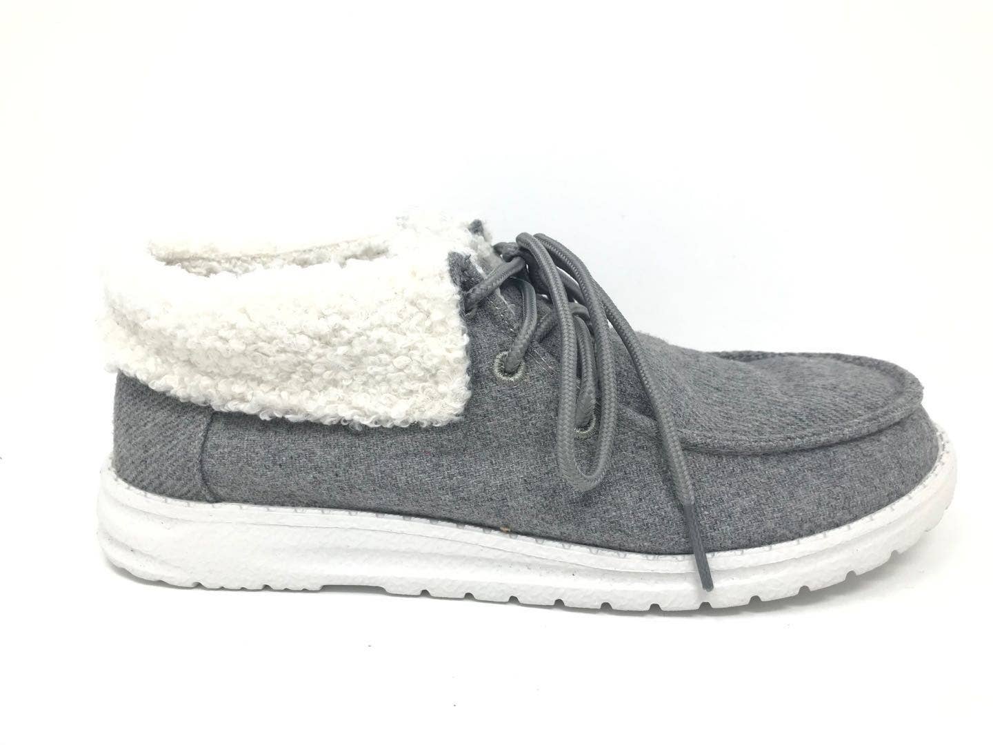 Mikey Gray Shoe with Sherpa